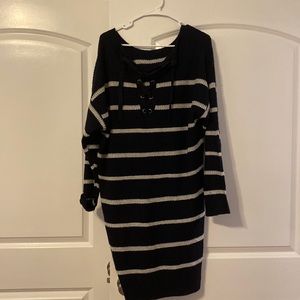 American Eagle Sweater dress.  XXL.  Black and white stripes.  NWT.